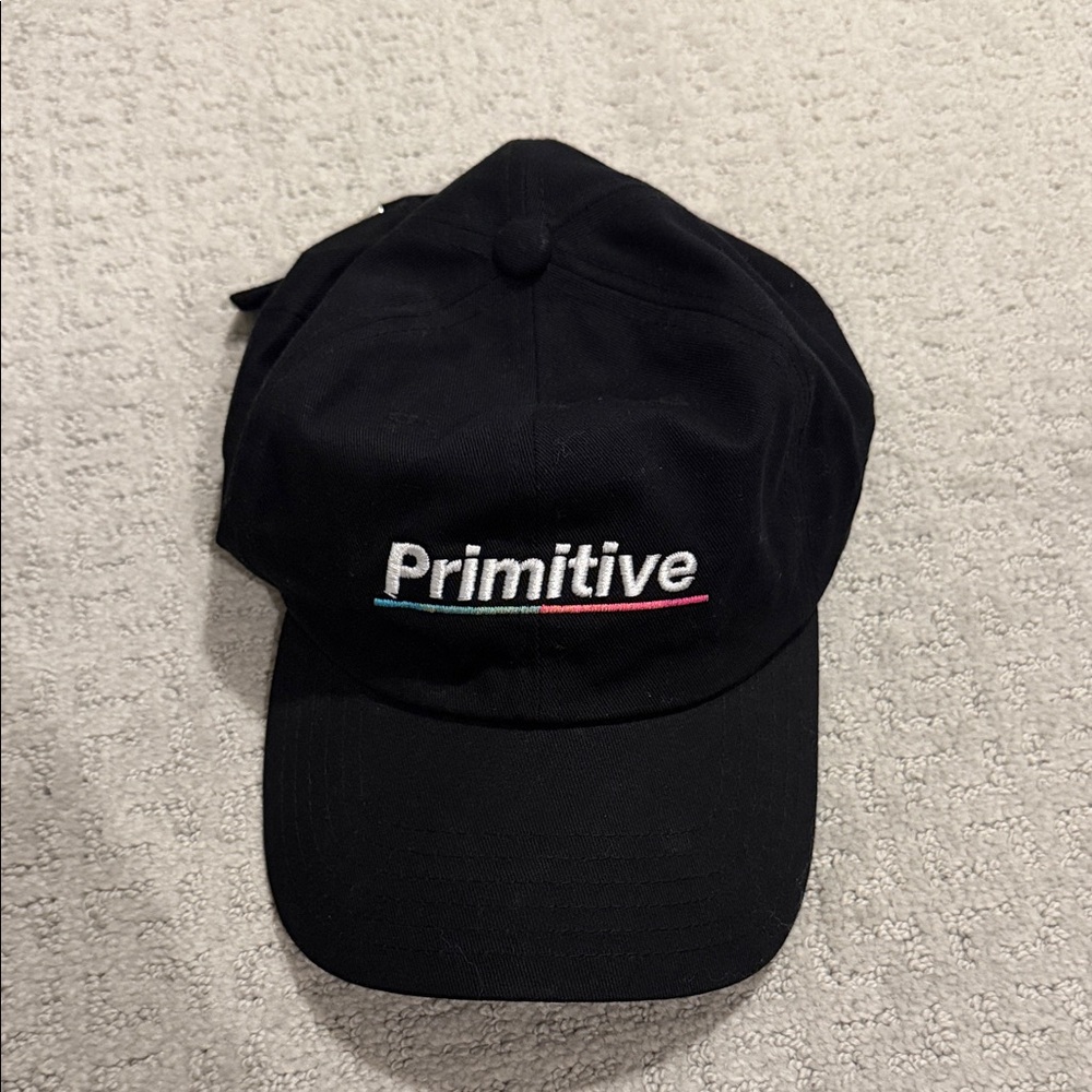 Primitive Black Cap with Teal and Pink Stripe